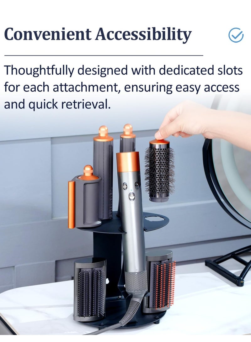 KISSUN Airwrap Storage Holder Attachments Compatible with Dyson Airwrap Organizer Wall Mounted Stand, Curling Iron Hair Wrap Rack on Desktop Accessories for Home/Bathroom - Image 5